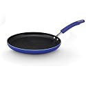 Rachael Ray Porcelain Enamel Nonstick 12-Inch Grill Pan, Round, Blue