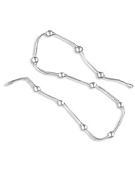 16 Inch Liquid Silver with 7mm Beads Necklace