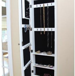Pebble Beach High-Gloss White Jewelry Armoire - Wall-Mounted (MSRP:$299)
