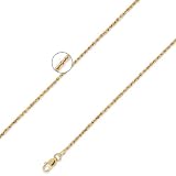 14K Solid Yellow Gold DC Diamond Cut Rope Chain Necklace 1.5mm (3/64) 18