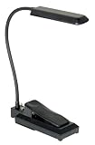 Black LED Battery Powered Clip-On Gooseneck Book Light