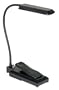 Black LED Battery Powered Clip-On Gooseneck Book Light