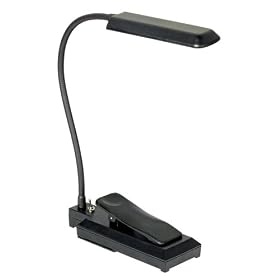 Black LED Battery Powered Clip-On Gooseneck Book Light