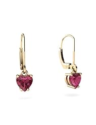Genuine Pink Tourmaline 14kt Yellow Gold Lever Back Earrings