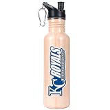 MLB Kansas City Royals 26-Ounce Baseball Bat Stainless Steel Water Bottle with Pop-up Spout