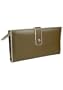 Women's Tab Clutch Leather Checkbook Wallet: Olive