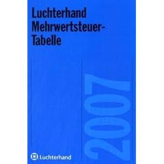 Luchterhand Mehrwertsteuer-Tabelle 2007