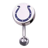 Indianapolis Colts 316L Stainless Steel Belly Ring - 14G - 3/8 Inch Bar Length - Sold Individually