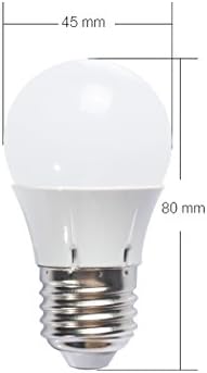 Pepnice White LED 3w Daylight Bulbs Energy Saving Eye-protection Lamp 6000k, Soft White for Hotel Home Office and Outdoor Dome Light E27 A45