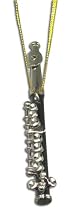 Miniature Black Wood Piccolo Christmas Ornament 2.75"