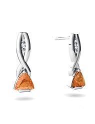 Genuine Fire Opal 14kt White Gold Earrings