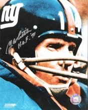 YA Tittle Autographed/Hand Signed New York Giants 8X10 Color Photo HOF 71