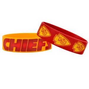 Kansas City Chiefs Big Logo NFL extra wide Bulky Bandz Bracelet 2 pack *NEW*