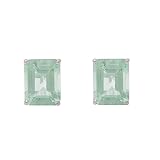 10k White Gold Green Amethyst Earrings