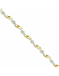 Genuine 14K Yellow Gold Diamond Bracelet 4 Grams Of Gold 100% Satisfaction Guaranteed.