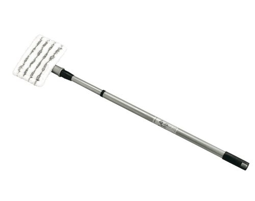 Wenko 4031024100 Teleskop Bad- und Fliesenwischer Profi - Microfaser-Bezug, Stahl, ausziehbar von 67-105 cm