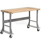 60 X 30 Maple Safety Edge Mobile Bench-Fixed Height - 1 3/4" Top
