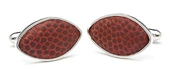 Tokens & Icons Sterling Silver Genuine Pro Game Play Pigskin Football Cufflinks