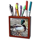 Birds - Duck - Tile Pen Holders-5 inch tile pen holder
