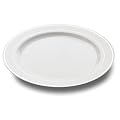 MOZAIK 20 White Silver Rim Plastic Plates 23cm
