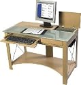 Leda Maple with Frosted Glass Amber Computer Desk
