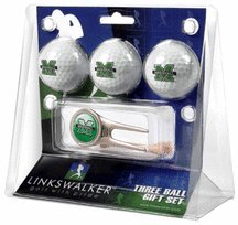 Marshall Thundering Herd 3 Golf Ball Gift Pack With Cap Tool