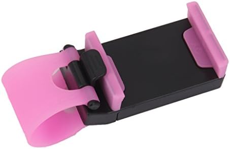 ELMASA Multi-functional mobile phone Holder / Mount / Clip / Buckle Socket Hands Free on Car Steering Wheel - Providing Better View Access to Your Phone (max screen size 4.8inch) for iPhone 6/5/5G/ 4/4S,HTC, Samsung Galaxy, PDA and Smart Cellphones - Hot Pink