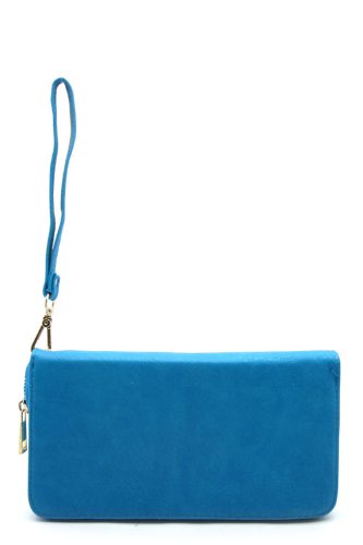 DESIGNER HANDBAGS LARGE SIZE ZIPPER WALLET | BY KARMAS CANVAS (Turquoise)