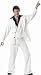 Apparel : Mens White Outfit Retro 70s Disco Dancer Costume White Suit Saturday Night Fever Attire