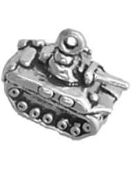 Sterling Silver 3D Military Army Tank Charm