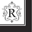 Monogram Black & White Cocktail Napkins - R