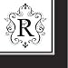 Monogram Black & White Cocktail Napkins - R