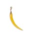 14k Gold Tusk Italian Horn Shape Yellow Jade Pendant