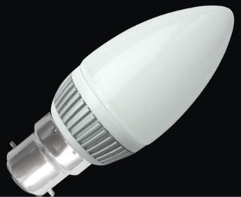 B22 LED BC Candle Bulb 4w, Warm White, 40W Equivalent 