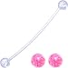 Pregnant Belly Button Ring Clear and Pink Glitter Pack
