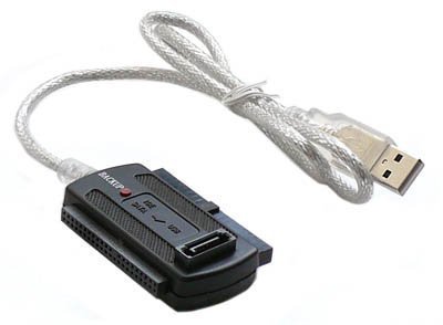 Serial ATA SATA or IDE 2.5 and 3.5 to USB 2.0 Cable Adapter Converter with Auto Backup Button Full 2A Power Supply