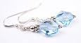 Aquamarine Swarovski Crystal .925 Sterling Silver Birthstone Dangle Earrings