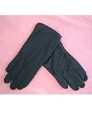 Double Woven Nylon Elastic Wrist Large Size Black Shortie Bridal Wedding Formal Prom Gloves