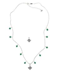 2-D "Bad Hair Day" with Girl on an Emerald Crystal Waterfall Necklace [Jewelry]
