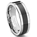 Black Tungsten Carbide Beveled Wedding Band Ring Size 6-13