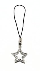 Cell Phone Charm - C10 - Strap Style - Star ~ Clear