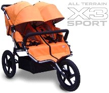 Tike Tech All Terrain X3 Sport AUTUMN ORANGE Double Stroller