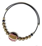 SilverChicks Choker Necklace - Olive & Purple Kazuri Beads