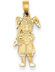 Genuine IceCarats Designer Jewelry Gift 14K Girl Baseball Player Pendant