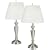 Set of Two Brushed Steel Table Lamps
