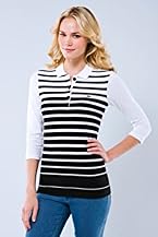 3/4 Sleeve Stretch Pique Graded Striped Polo