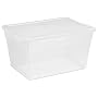 Sterilite 16598008 56 Quart Clear Storage Box See-through with White Lid 8-Pack