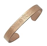 Arthriton Patterned Solid PURE COPPER Bracelet Health Band For Rheumatism & Arthritis 9mm Wide - ML Fits Wrist Up To 22cm