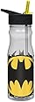 Zak! Designs Tritan Water Bottle with Flip-Up Spout and Straw featuring Batman Graphics, Break-resistant and BPA-free Plastic, 25 oz.
