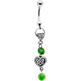Handcrafted Celtic Heart Belly Ring Made with SWAROVSKI ELEMENTS